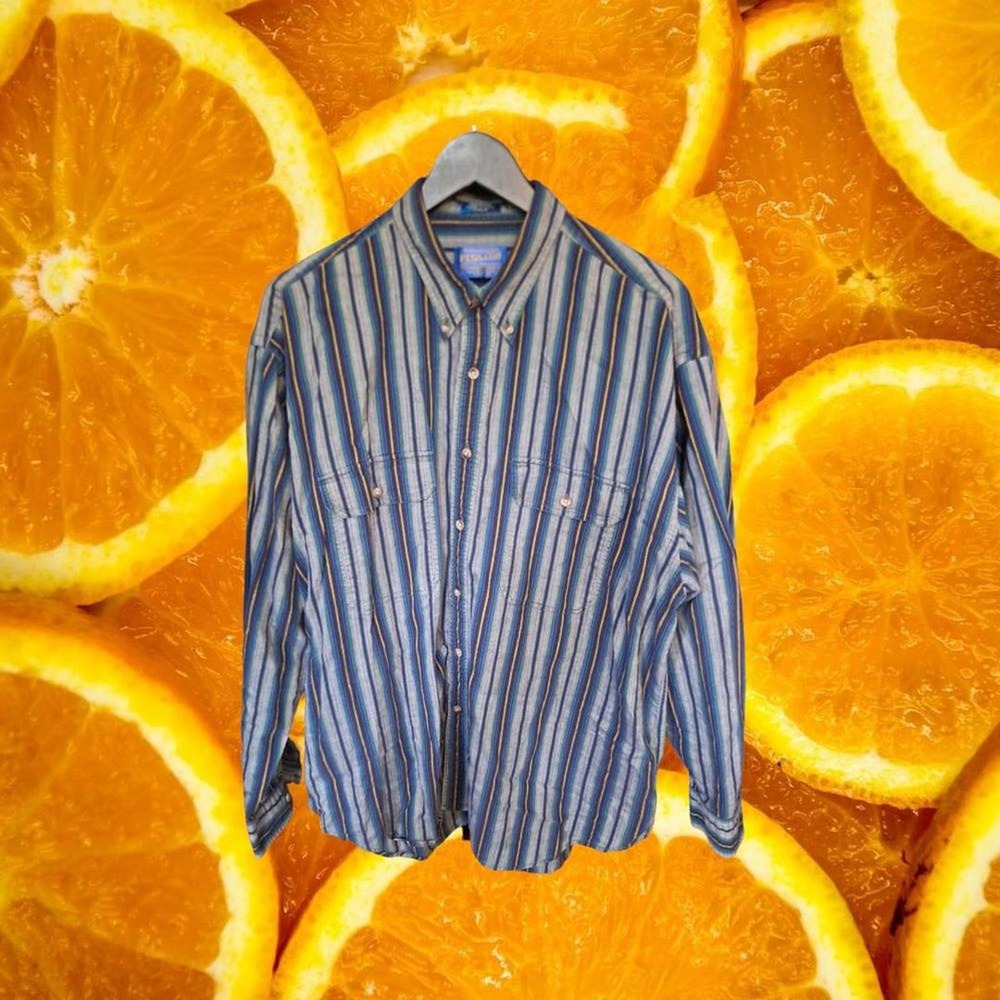 Pendleton Blue, Gray And Yellow Button Down Shirt… - image 3